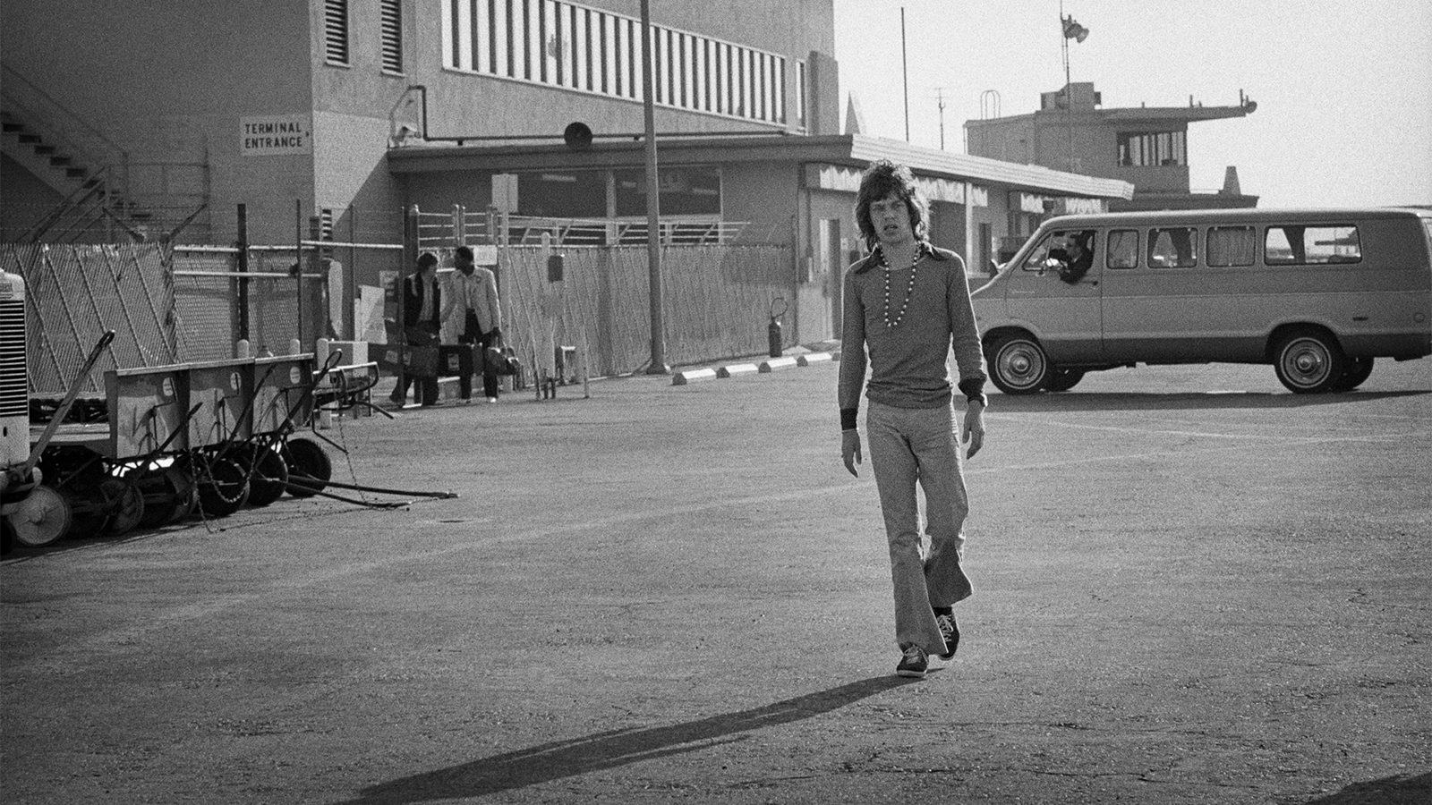 Mick Jagger at airport, 1972