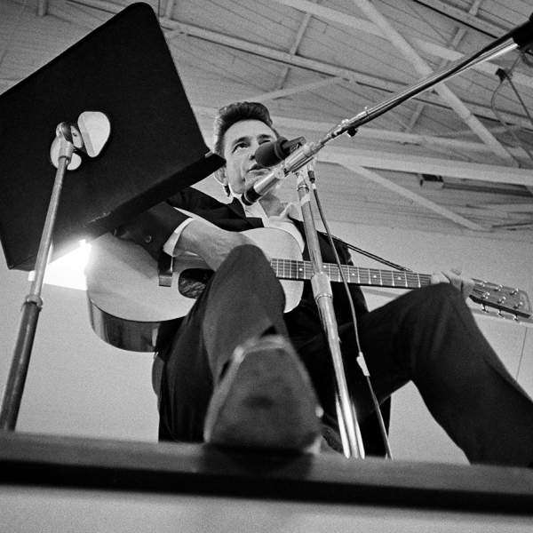 Johnny Cash performing on stage Folsom Prison, 1968