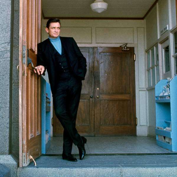 Johnny Cash outside Gray Stone Chapel