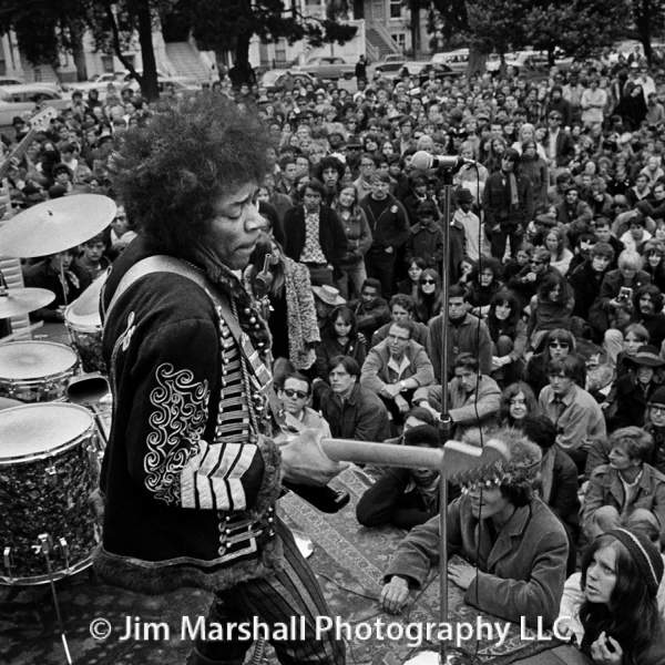 Jimi Hendrix, free concert in the Panhandle, San Francisco, 1967